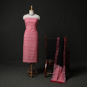 Pochampally Ikat Weave 3pc Cotton Unstitched Dress Material Suit Set 09