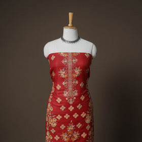 Woolen Heavy Embroidered Unstitched Dress Material: Kurta, Bottom & Dupatta 36