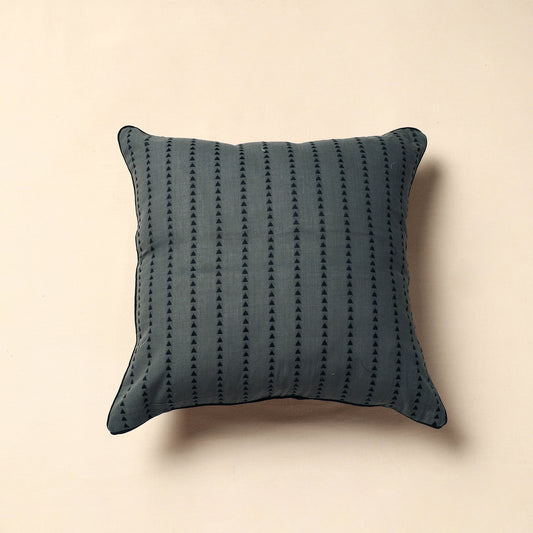 Grey - Jacquard Cotton Cushion Cover (16 x 16 in)