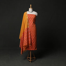 Pochampally Ikat Weave 3pc Cotton Unstitched Dress Material Suit Set 10