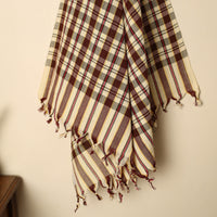 Brown - Handloom Fine Cotton Checks Bath Towel 146