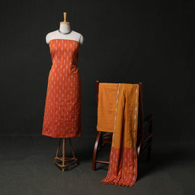Pochampally Ikat Weave 3pc Cotton Unstitched Dress Material Suit Set 10