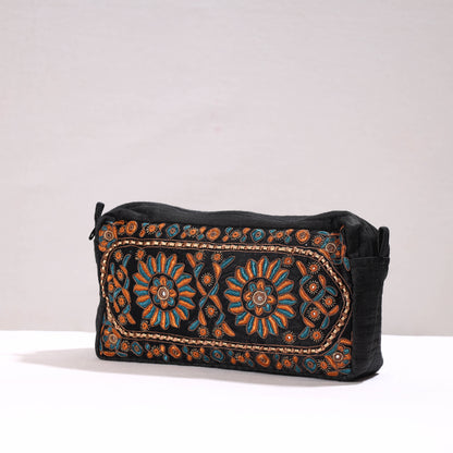 Kutch Pakko Hand Embroidery Mashru Silk Travel Pouch