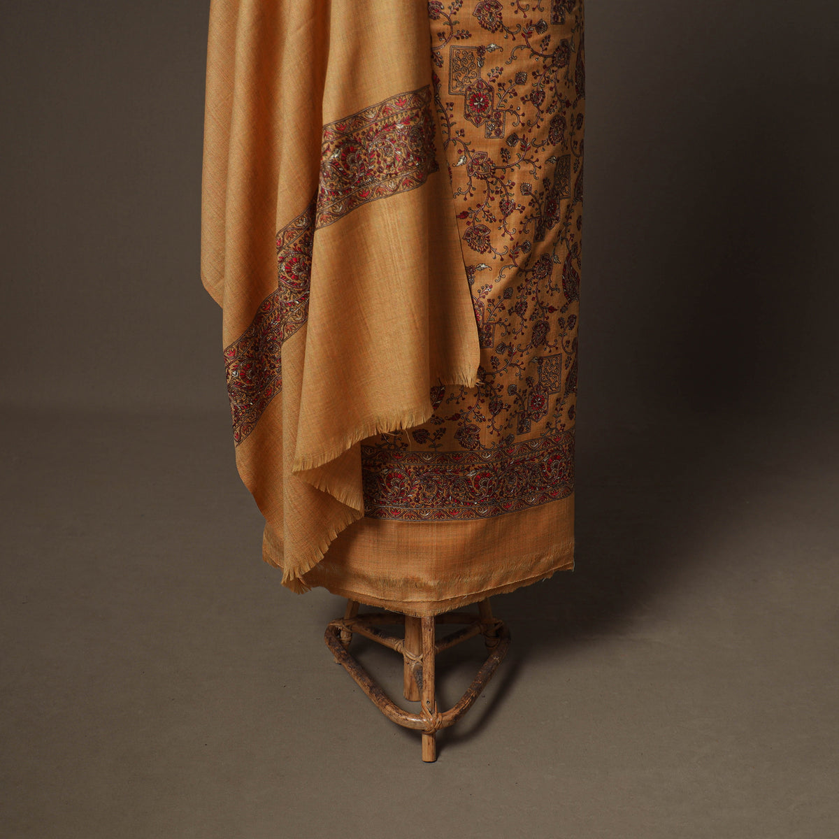 Woolen Heavy Embroidered Unstitched Dress Material: Kurta, Bottom & Dupatta 37