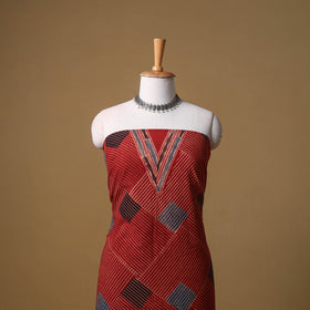 Ajrakh Hand Block Print Natural Dyed Cotton Unstitched Kurta Material (2.9M) 02