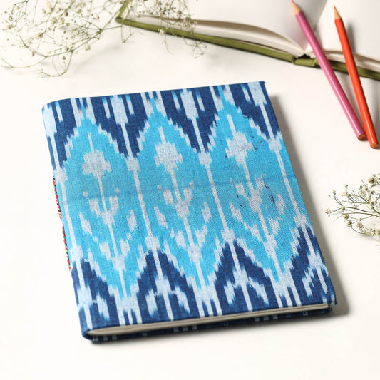 Ikat Fabric Cover Handmade Paper Notebook (9 x 7 in) 14