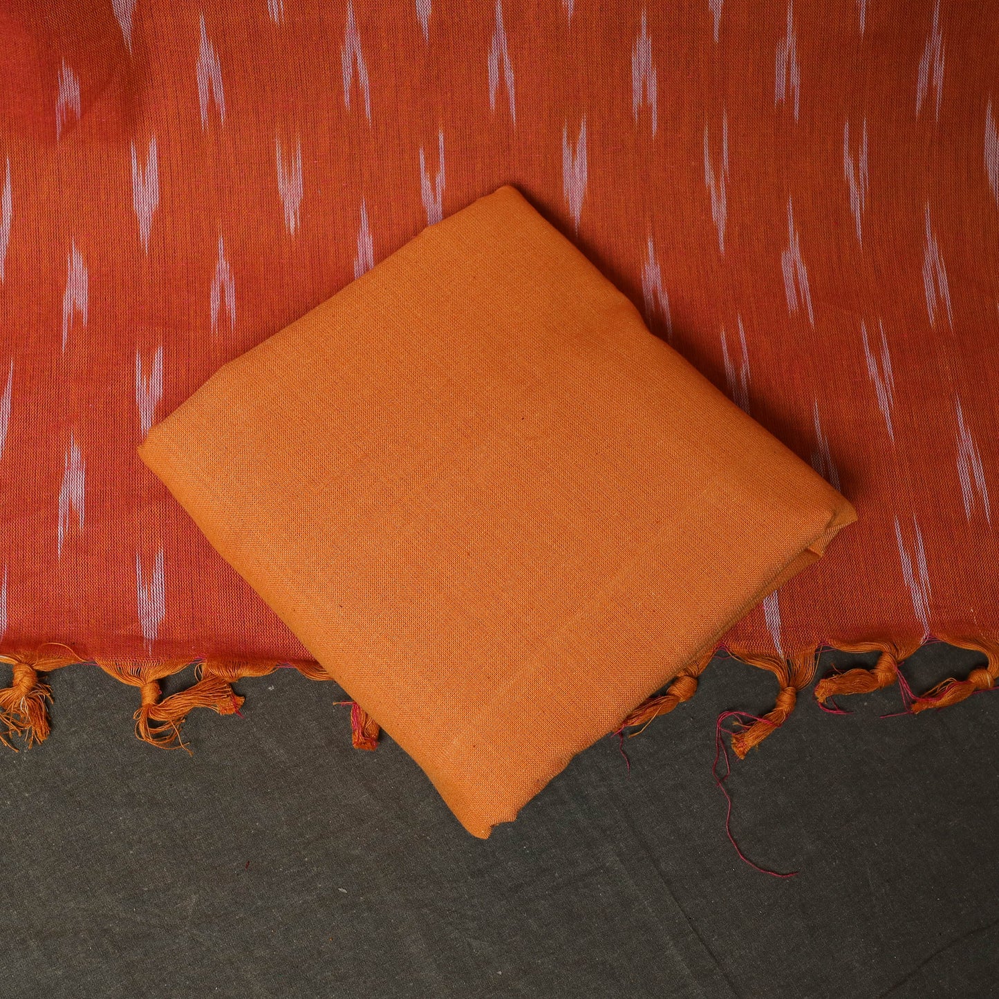 Pochampally Ikat Weave 3pc Cotton Unstitched Dress Material Suit Set 10