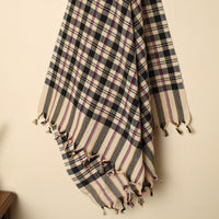 Black - Handloom Fine Cotton Checks Bath Towel 149