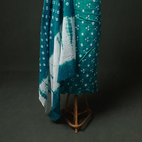 Bandhani Cotton Unstitched Dress Material: Kurta & Dupatta with Jewellery 13