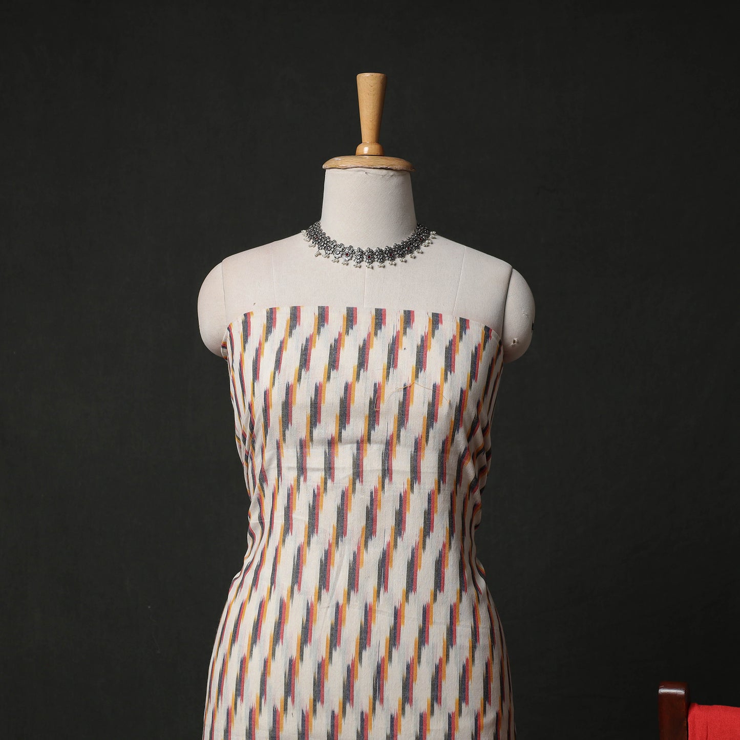 Pochampally Ikat Weave 3pc Cotton Unstitched Dress Material Suit Set 11