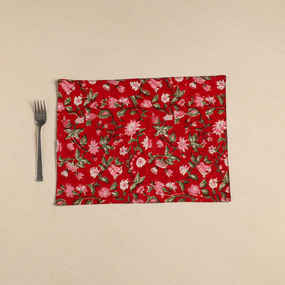 Floral Print Cotton Reversible Table Mat 19