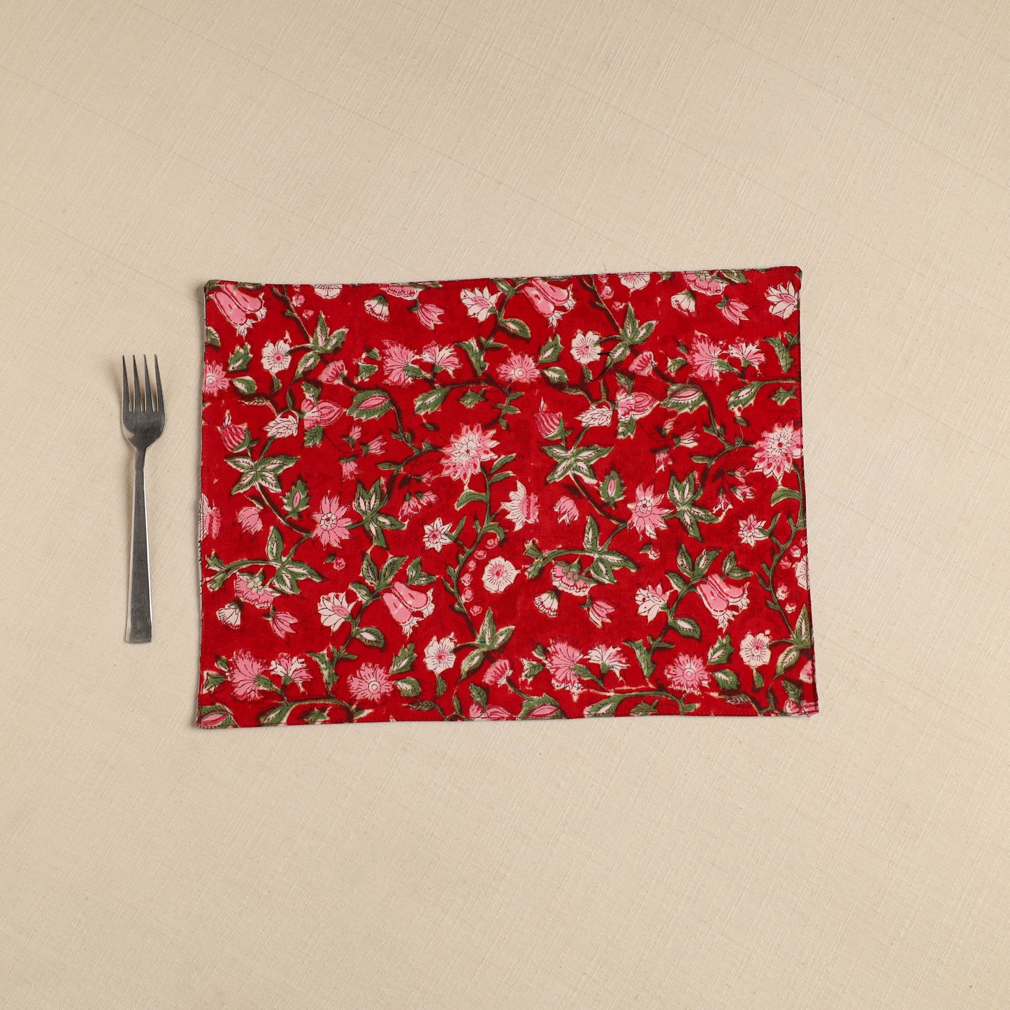 Floral Print Cotton Reversible Table Mat 19