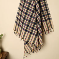 Black - Handloom Fine Cotton Checks Bath Towel 151