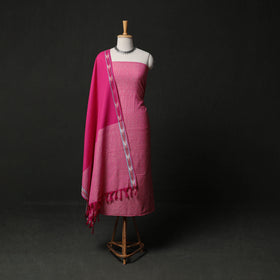 Pochampally Ikat Weave 3pc Cotton Unstitched Dress Material Suit Set 12