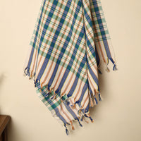 Blue - Handloom Fine Cotton Checks Bath Towel 152