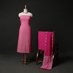 Pochampally Ikat Weave 3pc Cotton Unstitched Dress Material Suit Set 12