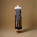 Ajrakh Hand Block Print Natural Dyed Dola Silk Unstitched Kurta Material (3M) 04