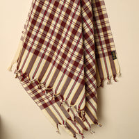 Maroon - Handloom Fine Cotton Checks Bath Towel 153