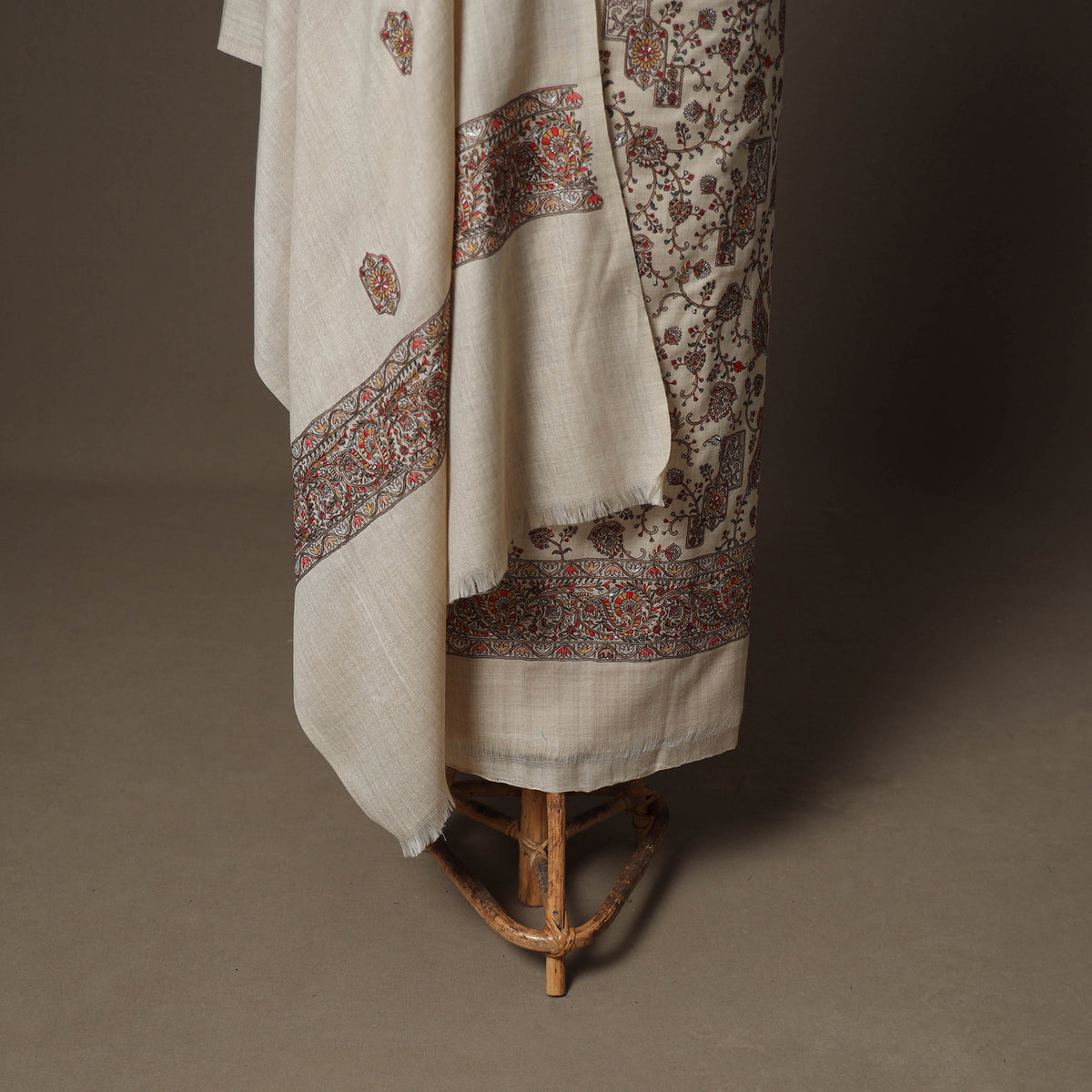 Woolen Heavy Embroidered Unstitched Dress Material: Kurta, Bottom & Dupatta 39
