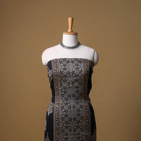Ajrakh Hand Block Print Natural Dyed Modal Silk Unstitched Kurta Material (2.5M) 05