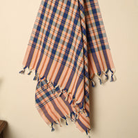 Blue - Handloom Fine Cotton Checks Bath Towel 155