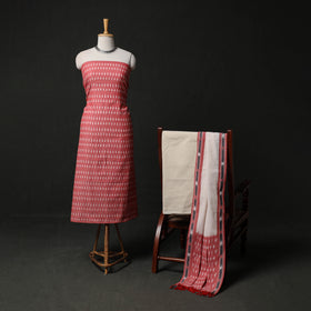 Pochampally Ikat Weave 3pc Cotton Unstitched Dress Material Suit Set 13