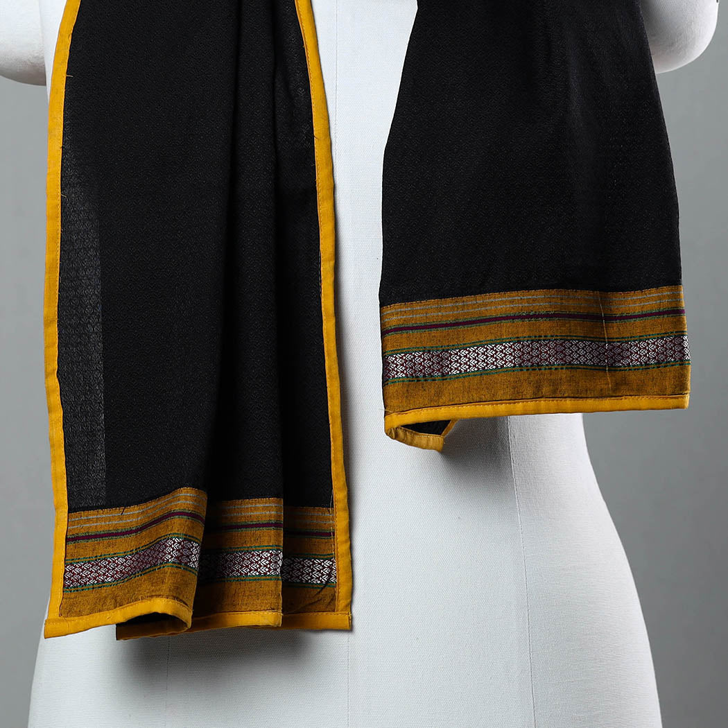 Black - Cotton Khun Weave Stole 33