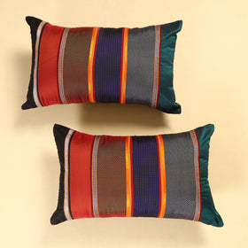 Set of 2 - Khun Patchwork Cotton Pillow Covers (25 x 15 in) 05 