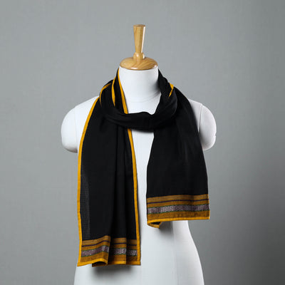 Black - Cotton Khun Weave Stole 33