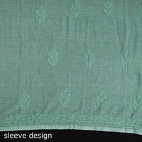 Green - Hand Embroidery Mul Cotton Chikankari Kurta Material (3.1m) 56