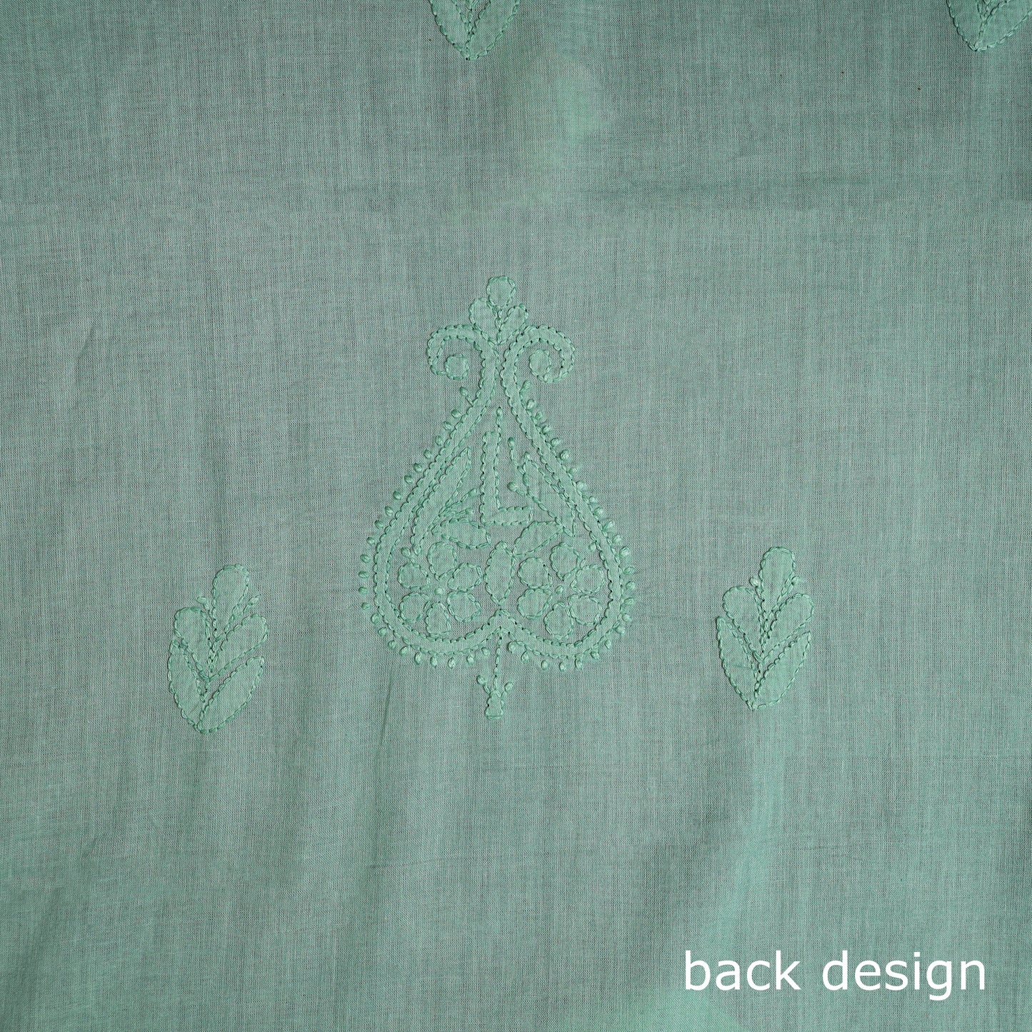 Green - Hand Embroidery Mul Cotton Chikankari Kurta Material (3.1m) 56