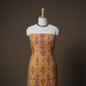 Woolen Heavy Chain Stitch Embroidered Unstitched Dress Material: Kurta, Bottom & Dupatta 40