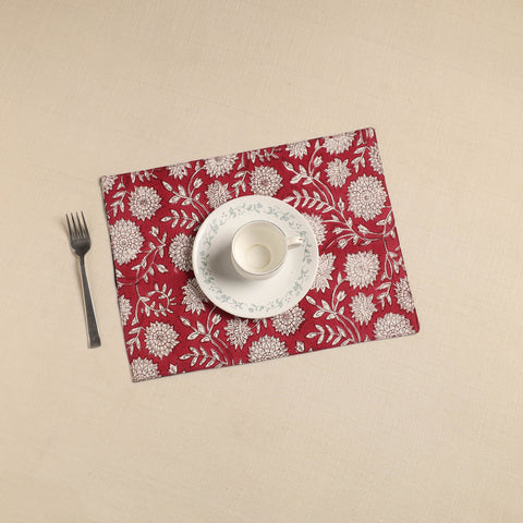 Floral Print Cotton Reversible Table Mat 22