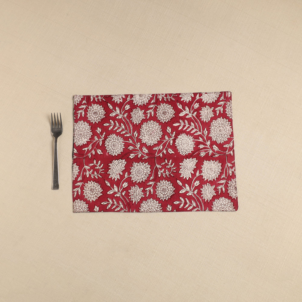 Floral Print Cotton Reversible Table Mat 22