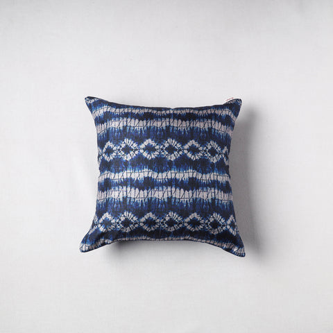 Shibori Tie-Dye Chanderi Silk Cushion Cover (16 x 16 in) 17