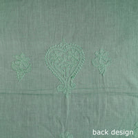 Green - Hand Embroidery Mul Cotton Chikankari Kurta Material (3m) 57