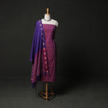Pochampally Ikat Weave 3pc Cotton Unstitched Dress Material Suit Set 14