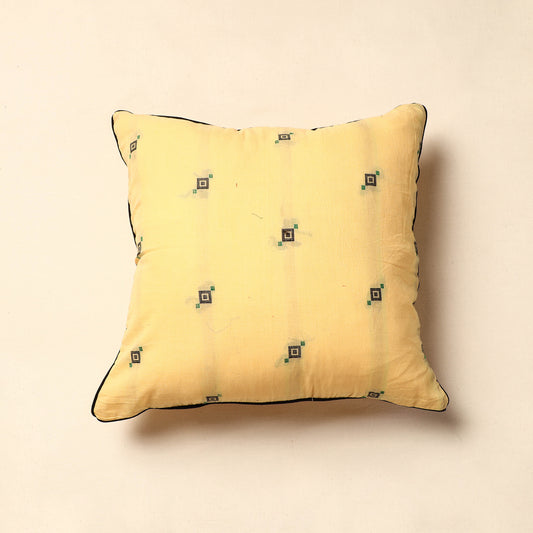 Yellow - Jacquard Cotton Cushion Cover (16 x 16 in)
