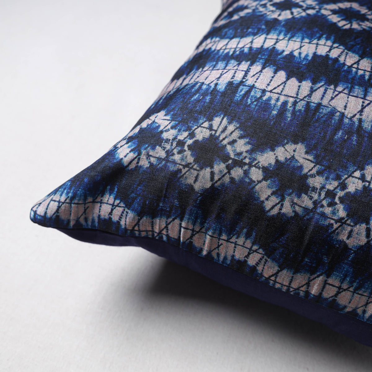 Shibori tie-dye chanderi silk cushion cover (16 x 16 in) 17
