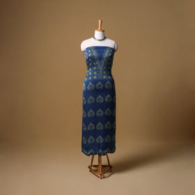 Ajrakh Hand Block Print Natural Dyed Modal Silk Unstitched Kurta Material (2.5M) 09