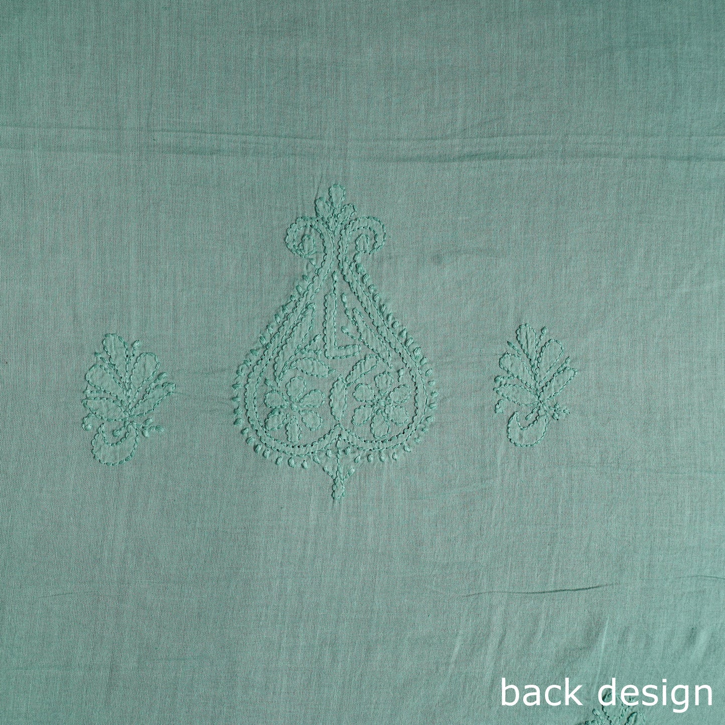 Green - Hand Embroidery Mul Cotton Chikankari Kurta Material (3m) 58