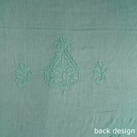 Green - Hand Embroidery Mul Cotton Chikankari Kurta Material (3m) 58