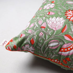 Sanganeri Floral Print Cushion Cover (16 x 16 in) 18