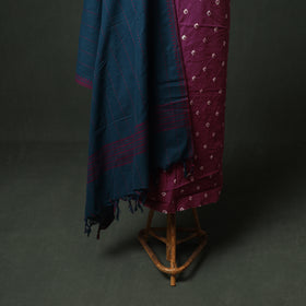 Bandhani Cotton Unstitched Dress Material: Kurta & Dupatta with Jewellery 18