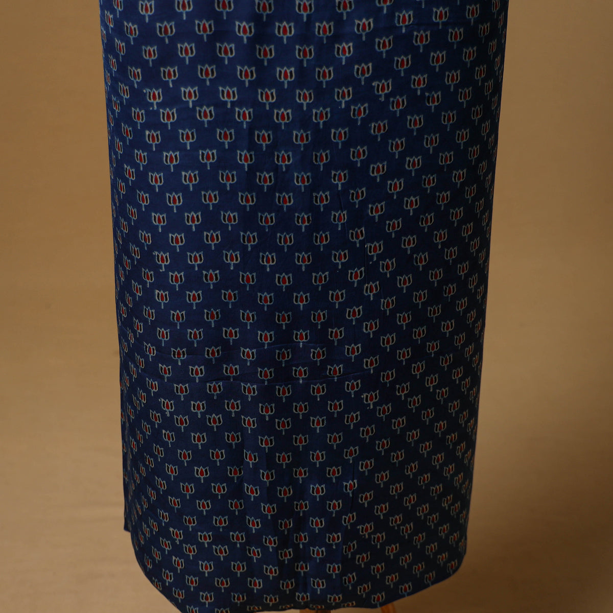 Ajrakh Hand Block Print Natural Dyed Modal Silk Unstitched Kurta Material (2.5M) 10