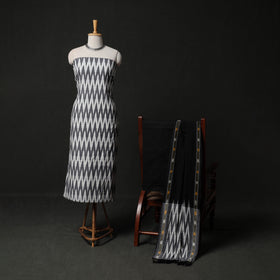 Pochampally Ikat Weave 3pc Cotton Unstitched Dress Material Suit Set 15