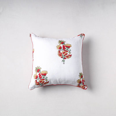 Sanganeri Floral Print Cushion Cover (16 x 16 in) 19