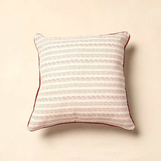 White - Jacquard Cotton Cushion Cover (16 x 16 in)
