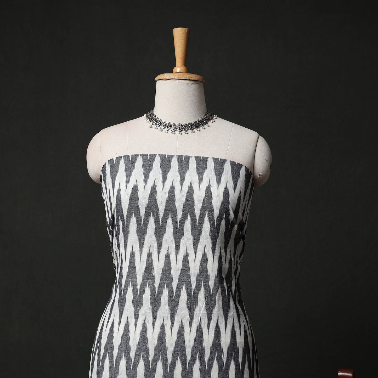 Pochampally Ikat Weave 3pc Cotton Unstitched Dress Material Suit Set 15
