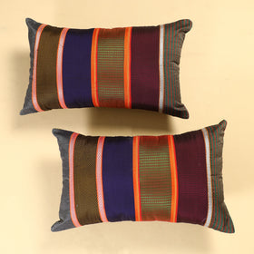  Set of 2 - Khun Patchwork Cotton Pillow Covers (25 x 15 in) 09 